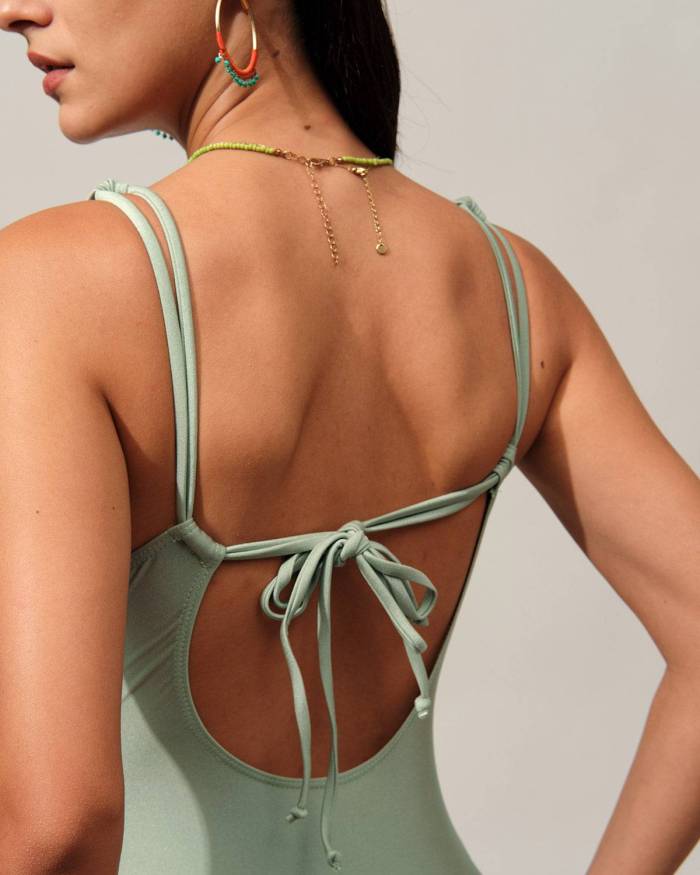 The Tie Front Cutout One-Piece Swimsuit