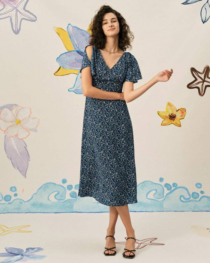 The Tie Sleeve Floral Maxi Dress