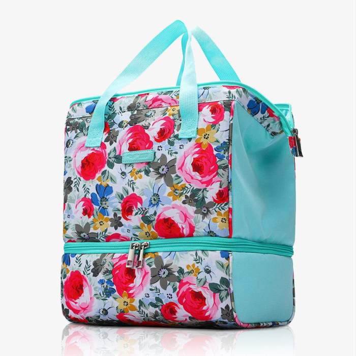 Insulated Lunch Bags With Dual Compartment Wide Open