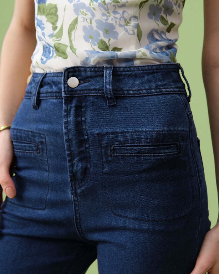 The Blue High Waisted Flare Jeans