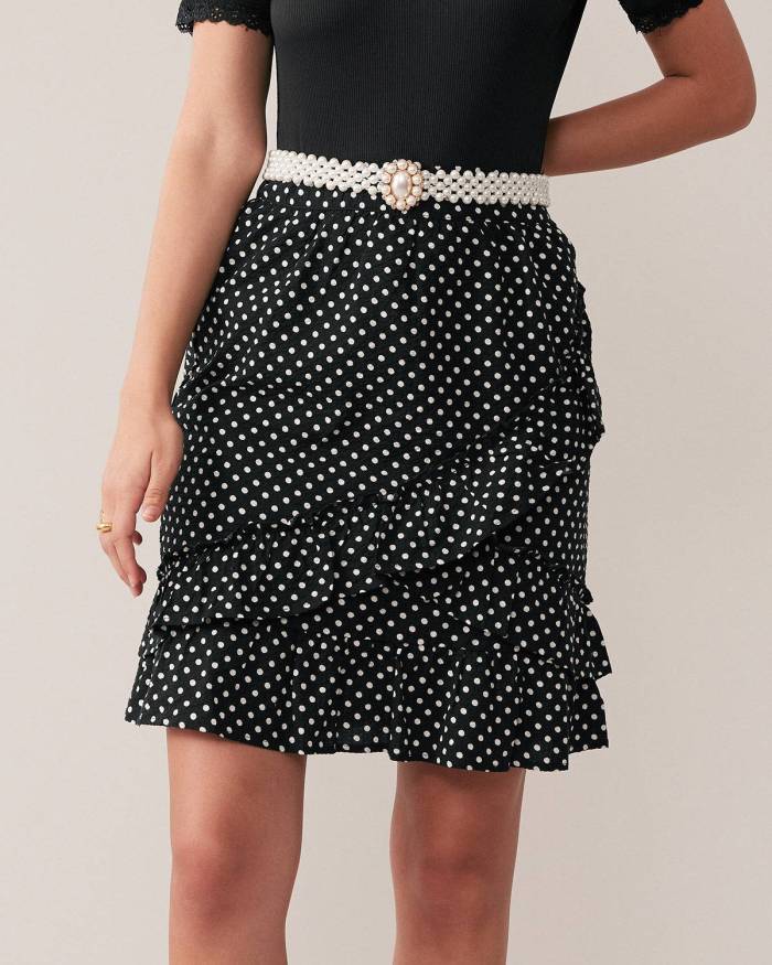 The Polka Dots Ruffle Mini Skirt