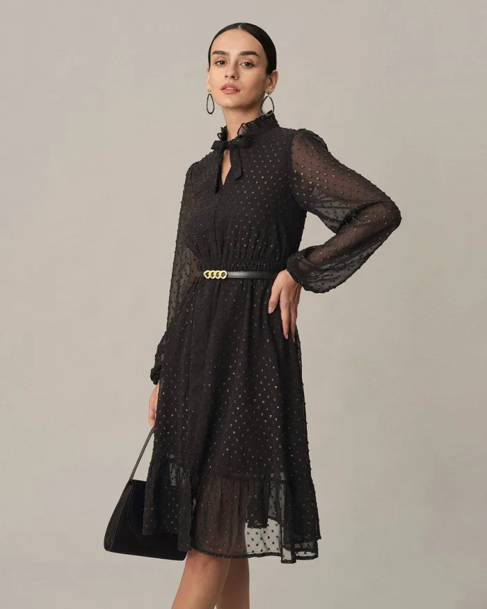 The Polka Dot Jacquard Midi Dress
