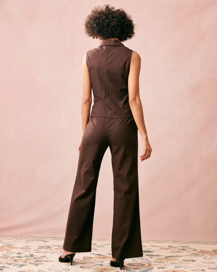 The Collared Sleeveless Button Up Vest