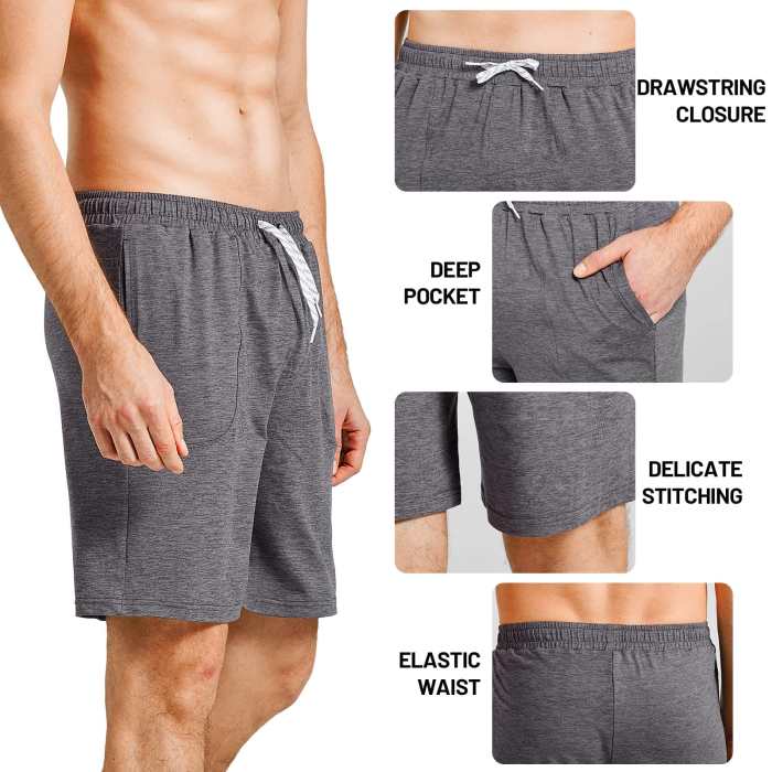 Men Athletic Gym Shorts 7  Running Workout Short With Pocket