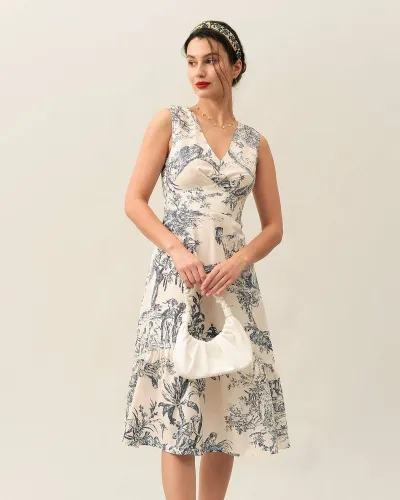 The Floral Sleeveless Midi Dress