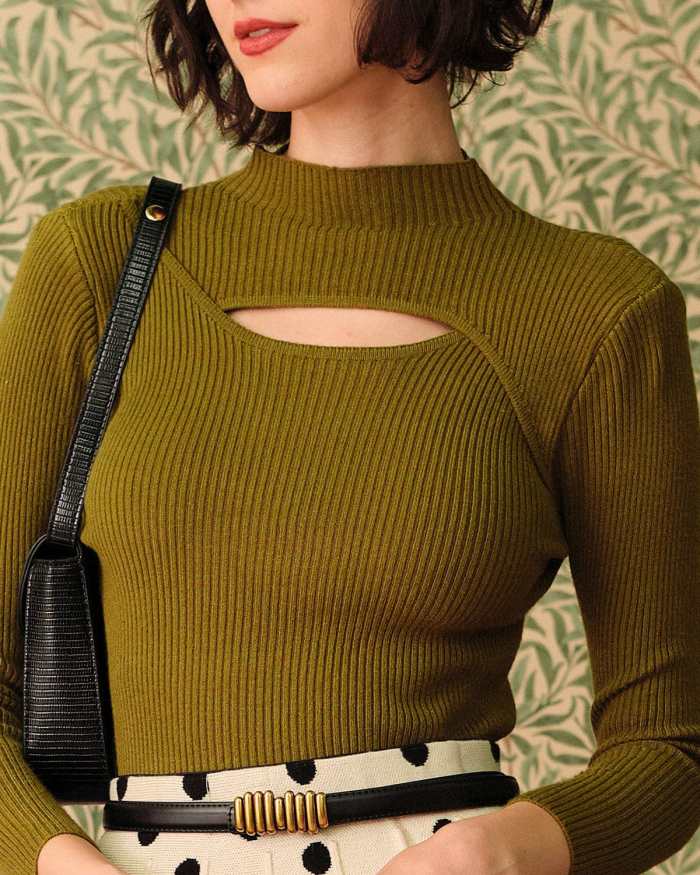The Solid Cutout Slim-Fit Knit Top