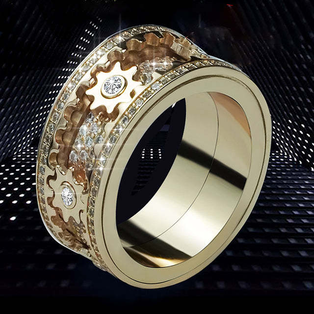 Rotary Luxury Rings With Gear