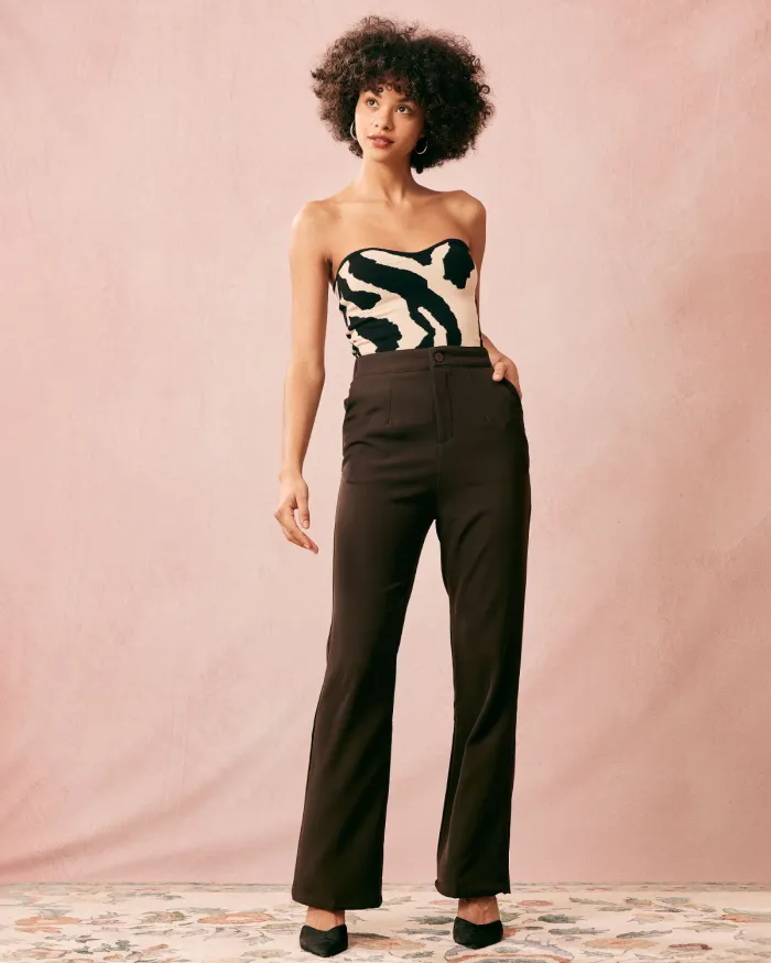 The Coffee High Waisted Flare Pants