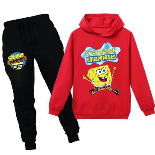 Boys Girls Spongebob Squarepants Print Kids Cotton Hoodie Sweatpants