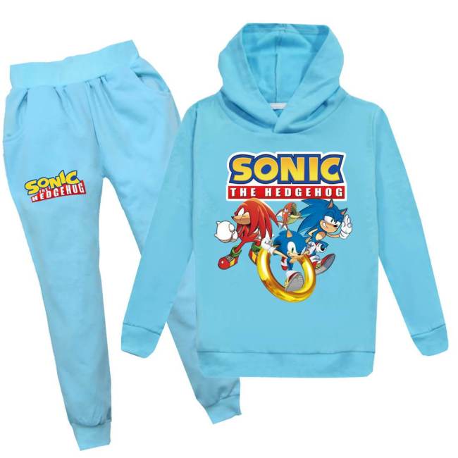 Girls Boys Sonic Dash The Hedgehog Print Hoodie And Pants Tracksuit