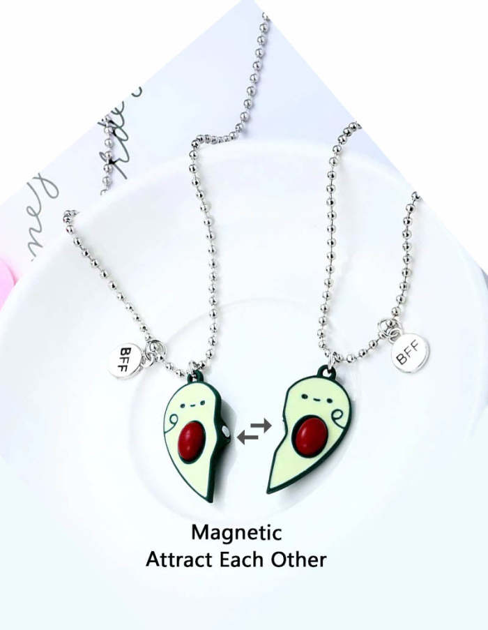 Avocado Distance Magnetic Couple Bff Necklace