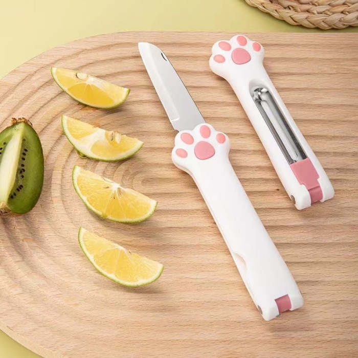 Skin-Peeler Fruit Knife 2 In 1 Cute Paw Knife