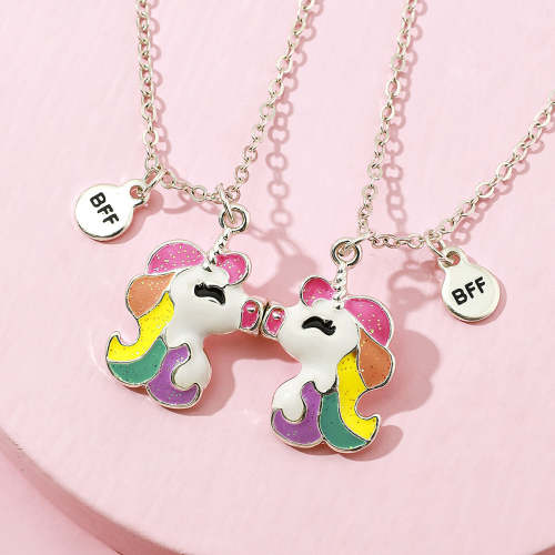 Cute And Exquisite Unicorn Good Friend Magnetic Necklace