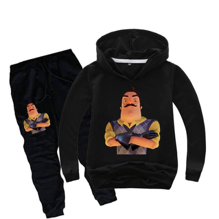 Hello Neighbor Act 3 Wrench Print Girls Boys Cotton Hoodie Sweatpants