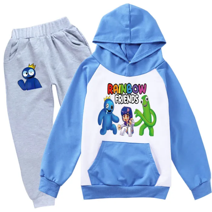 Boys Rainbow Girls Friends Print Pullover Hoodie And Sweatpants 2 Sets