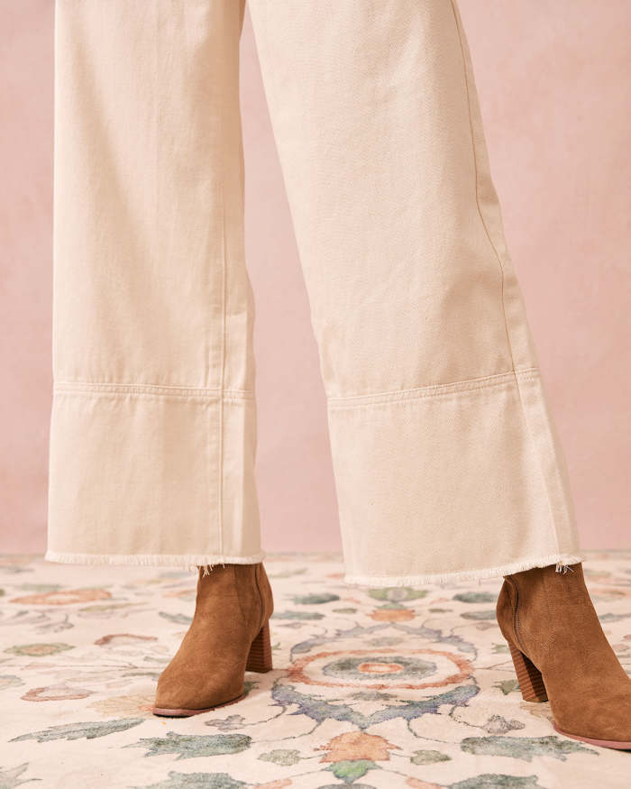 The White High Waisted Wide Leg Jeans