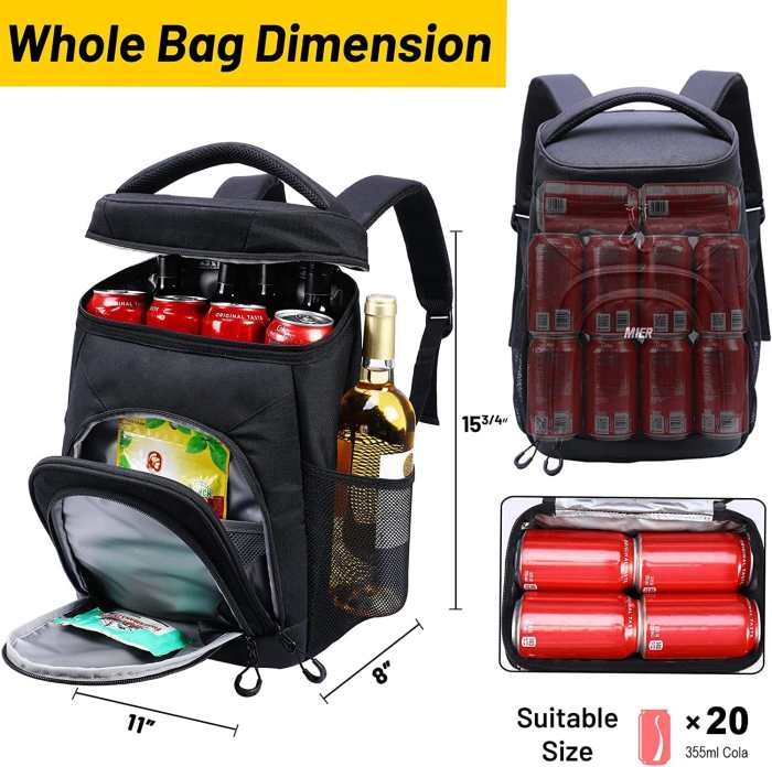 Insulated Soft Cooler Backpack Leakproof Lunch Pack