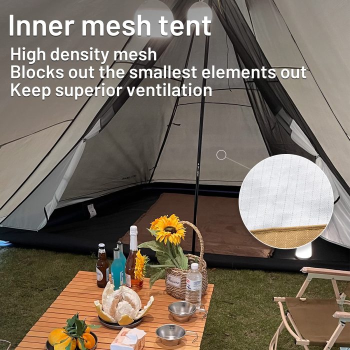 Lanshan Plus Large Cabin Tent For 5-8 Person 4 Seasons