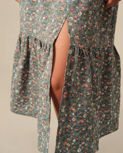 The Floral Ruffle A-Line Skirt