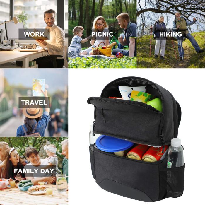 Insulated 2-In-1 Lunch Backpack With Cooler Compartment