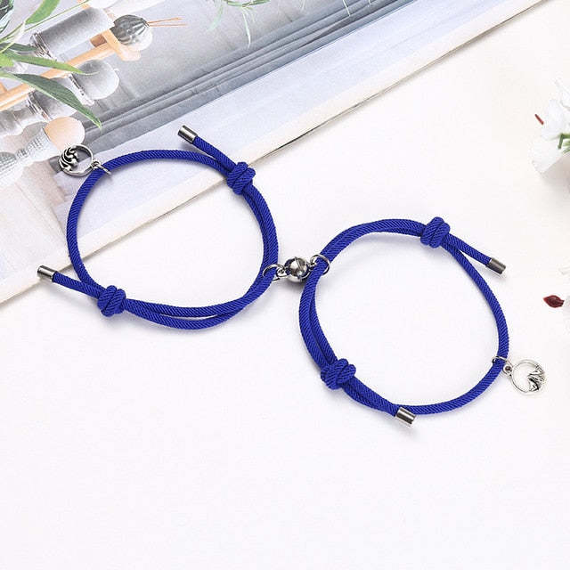 2Pcs Magnetic Attract Each Other Creative Personality Couple Bff Bracelet Chain