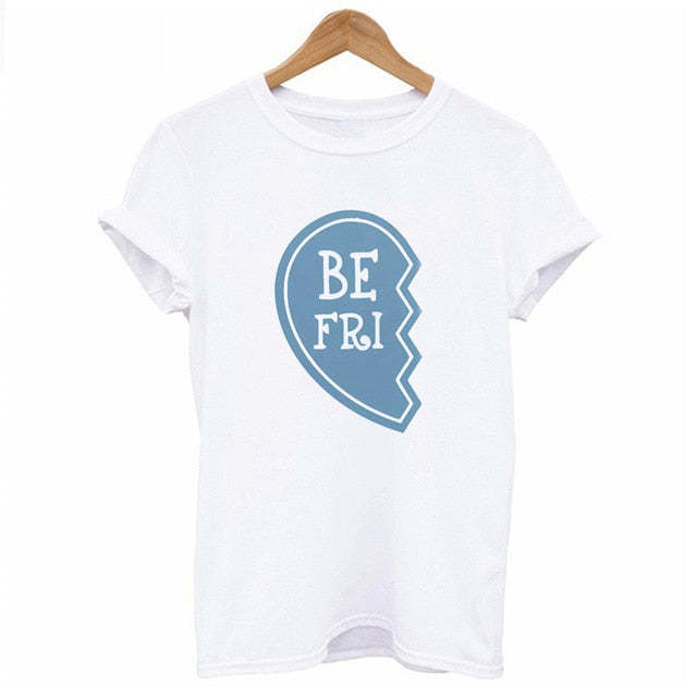 Women Cute Best Friend Matching Letter T-Shirt Bff T Shirt Women Lovers Tee Shirt My Best Friend Printing Tshirt Femme Clothes