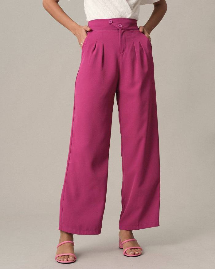 The High Waist Pleated Straight Pants