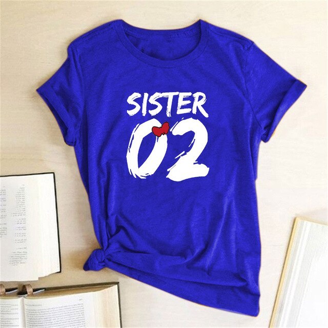 Number 01 02 Print Best Friend T-Shirt