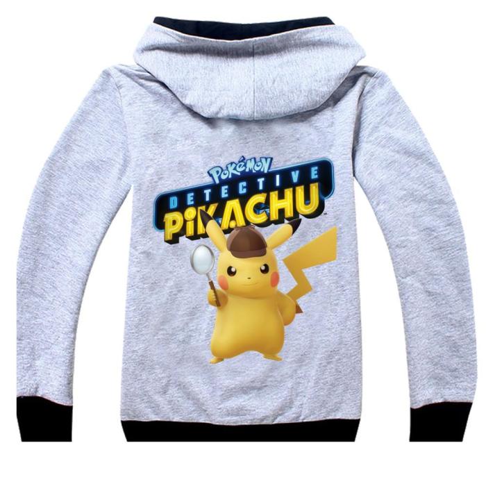 Pokemon Detective Pikachu Boys Kids Pure Cotton Zip Up Hoodie Jacket