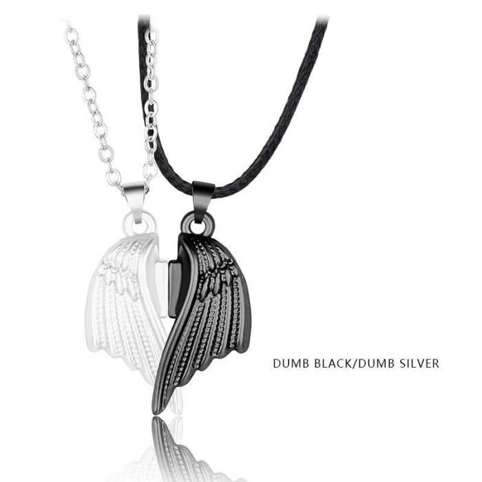 Colorful Devil And Angel Wings Pendant Magnetic Necklaces
