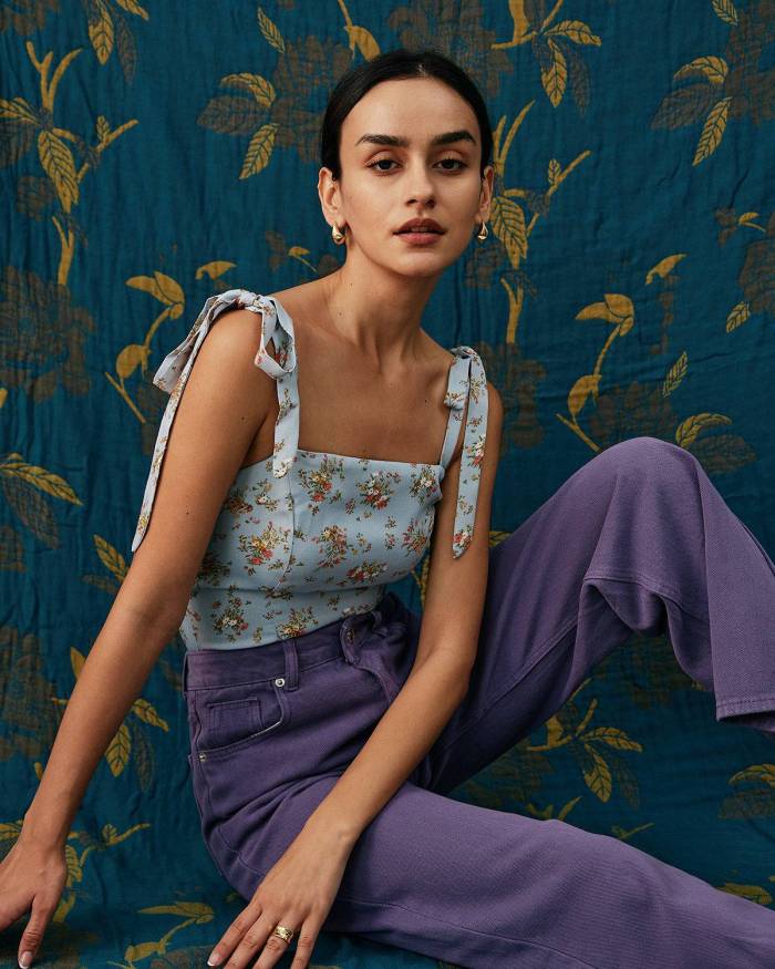 The Smocked Fitted Floral Cami Top