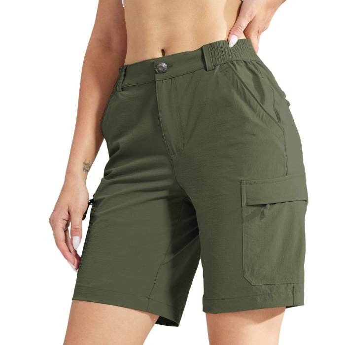 Women Stretchy Hiking Shorts Quick Dry Cargo Shorts