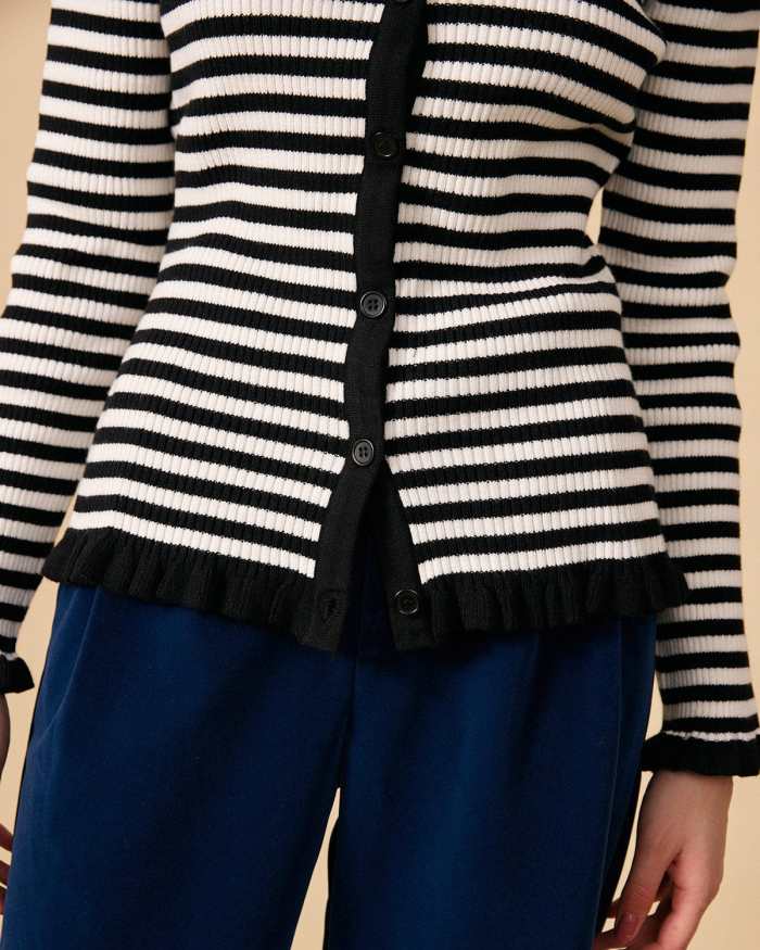 The Contrast Stripe Slim Fit Knit Top
