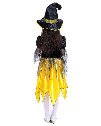 Girls Witch Dress Kids Halloween School Play Cosplay Party Costume