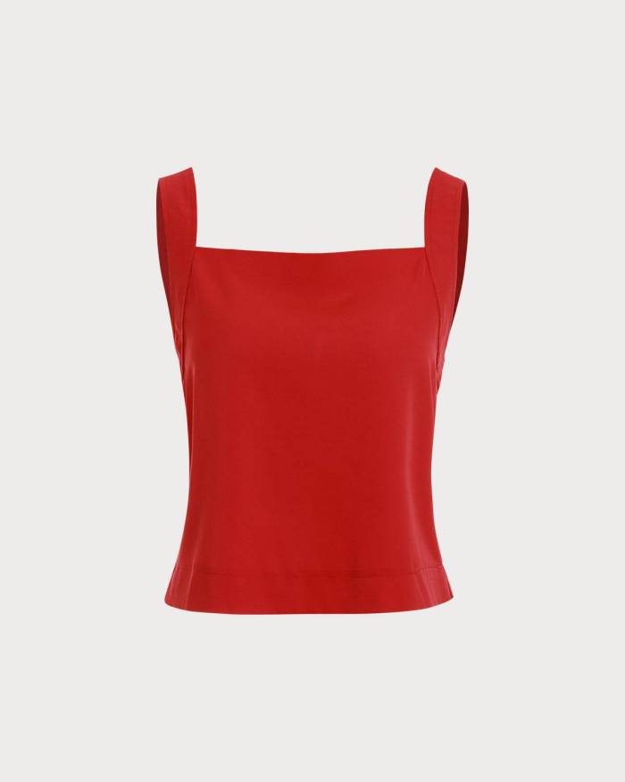 The Square Neck Backless Tank Top