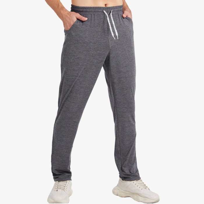 Men Soft Lounge Pants Open Bottom Sweatpants With Pocket