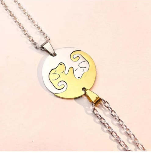 2Bff Couples Cute Dogs Pendant Necklace
