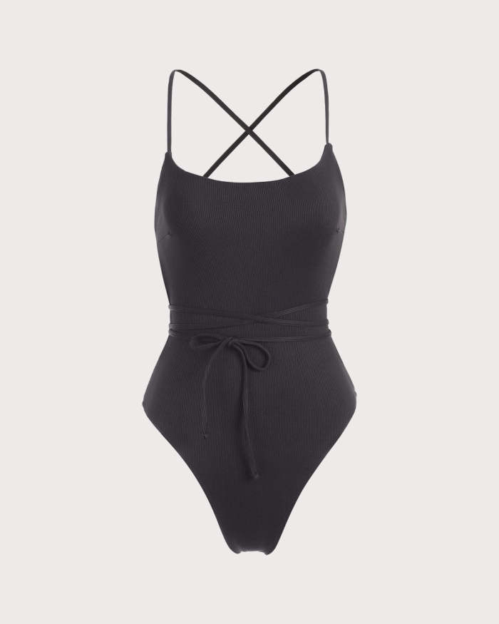 The Black Tie Back One-Piece Swimsuit