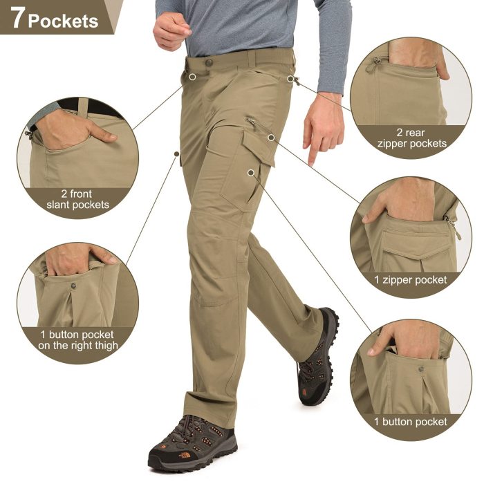 Mens Quick Dry Hiking Pants Stretch Ripstop Nylon Pants
