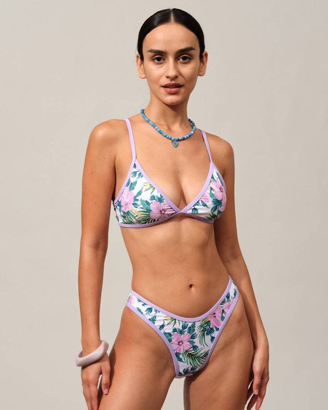 The Floral Print Bikini Top