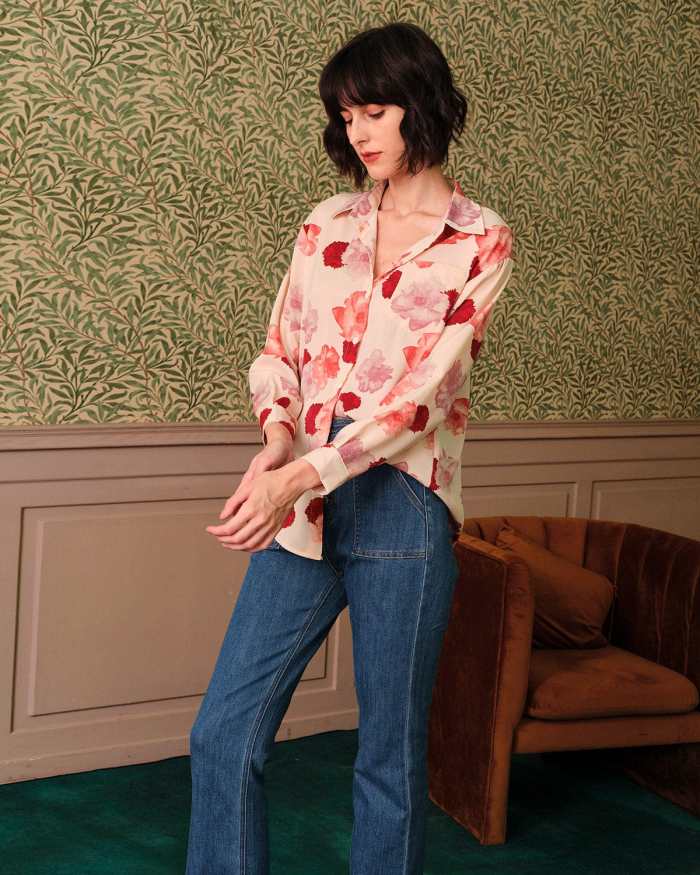 The Collared Floral Long Sleeve Shirt