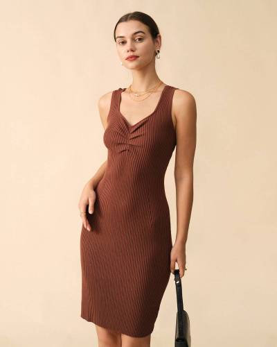 The Ribbed Sleeveless Knit Midi Dress