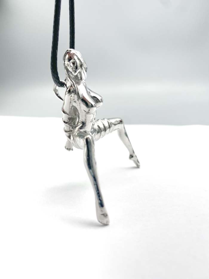 Sterling Silver Pendant Necklace Naked Woman
