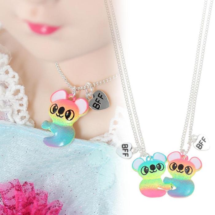 Cute Colorful Raccoon Shape Pendant Chain Gift Best Bff Friend With Magnet