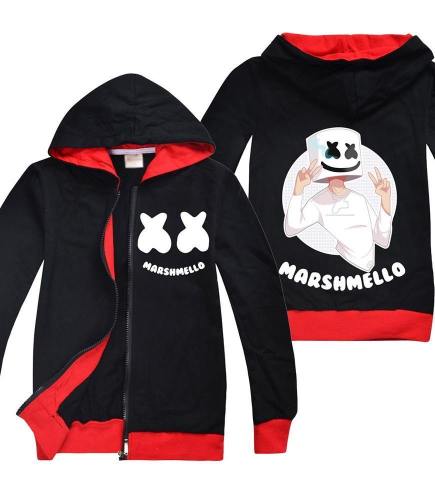 Boys Black Dj Marshmello Red Hoods Kids Halloween Tracksuit Costume