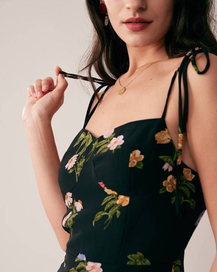 The Floral Tie Shoulder Cami Dress