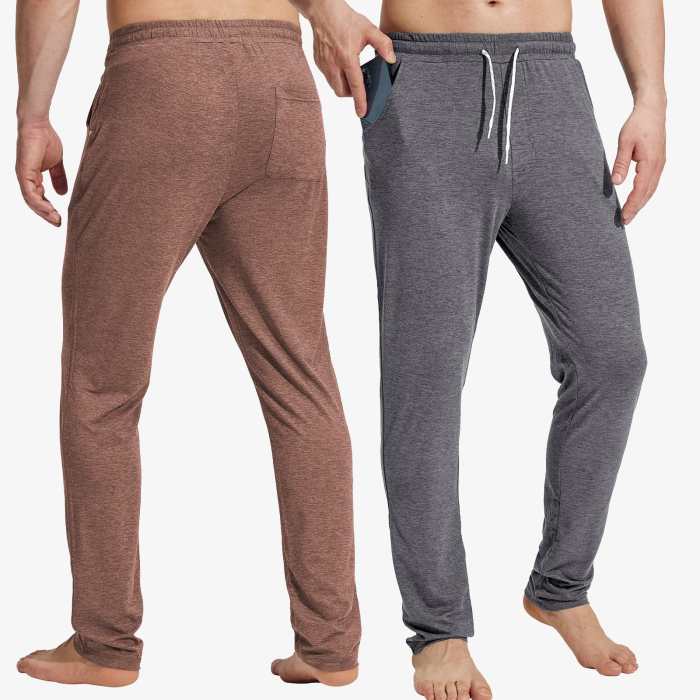Men Soft Lounge Pants Open Bottom Sweatpants With Pocket
