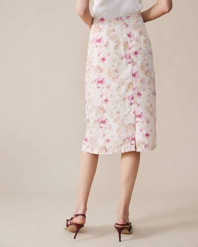 The High-Rise Floral Straight Skirt