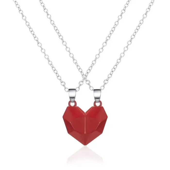 2 Pcs  Creative Wish Stone Magnet Necklaces For Bffs Couples