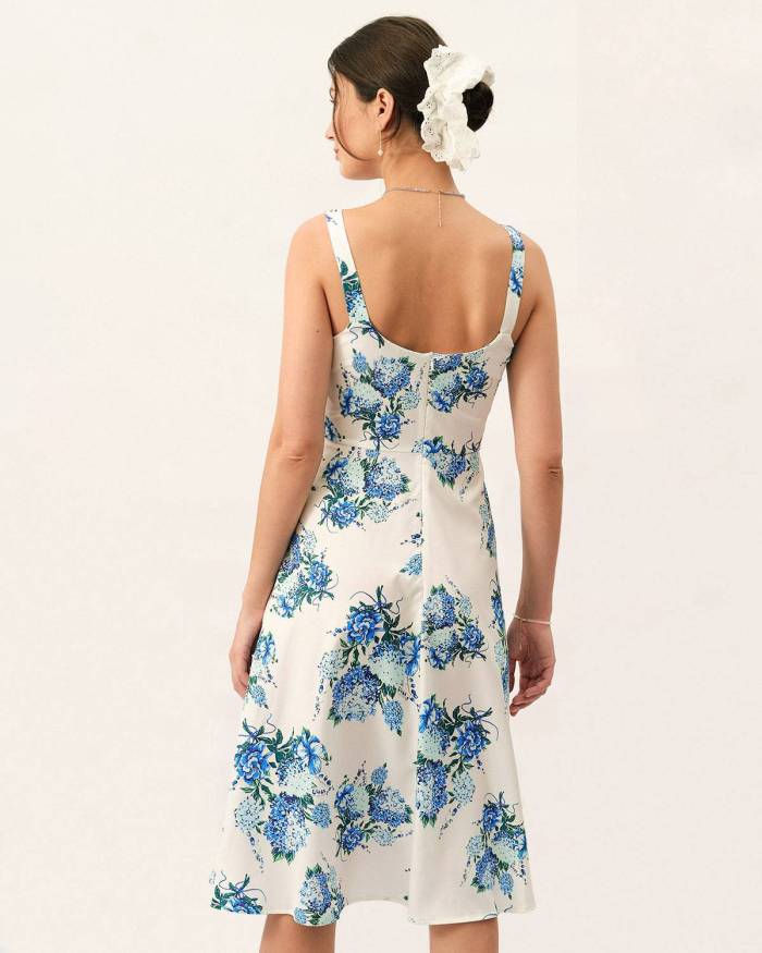 The Sleeveless Floral Midi Dress